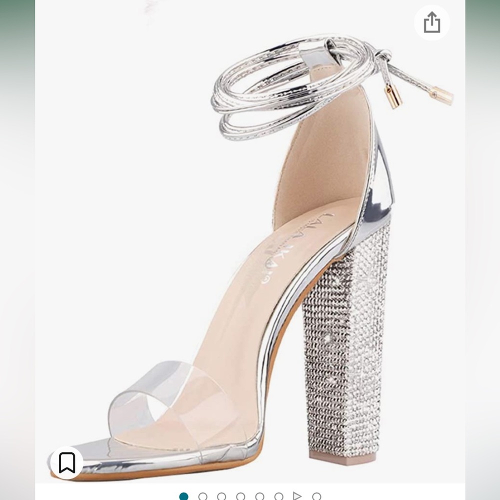 Silver sparkle heels